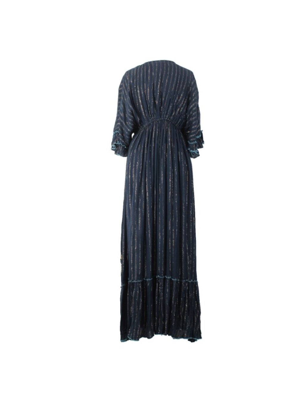 Palak Dress NEW Moda Polak Sz Free Size Navy Blue Embroid Sequin 100% Viscose - Picture 5 of 10